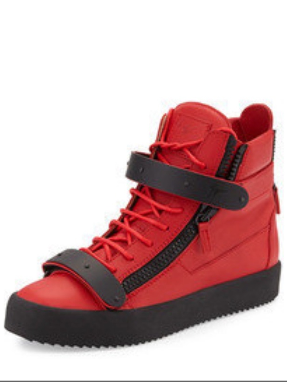 Giuseppe Zanotti
 Matte Red Leather High Top Sneaker Size EU 44 US 10.5